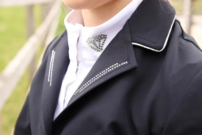 Hy Equestrian Cadiz Mizs Show Jacket - Black/Silver-2